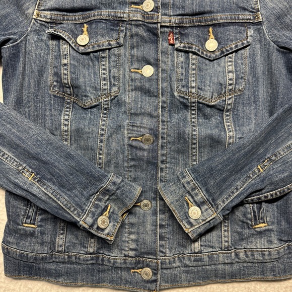 Levi Denim Jean Jacket Blue Women's Size Small - Picture 3 of 13